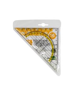 Escuadra Liderpapel Geometria 16 Cm Plastico Cristal Con Pestaña De Sujeccion 2