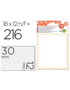 Etiquetas Liderpapel Sobre De 10 H. + 2 H. Obsequio 12X30 Mm -18 Unidades Por Hoja