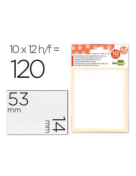 Etiquetas Liderpapel Sobre De 10 H. + 2 H. Obsequio 14X53 Mm -10 Unidades Por Hoja