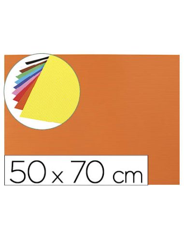 Goma Eva Ondulada Liderpapel 50X70Cm 2,2Mm De Espesor Naranja