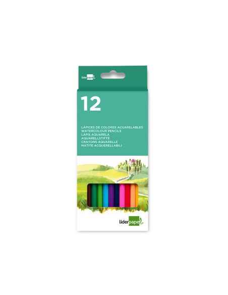 Lapices De Colores Acuarelables Liderpapel Caja De 12 Unidades Colores Surtidos