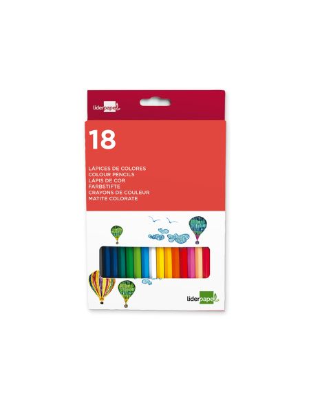Lapices De Colores Liderpapel Caja De 18 Unidades Colores Surtidos
