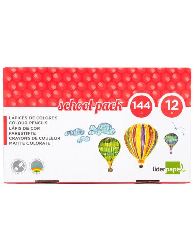 Lapices De Colores Liderpapel School Pack De 144 Unidades 12 Colores X 12 Unidades