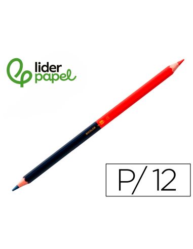 Lapices bicolor liderpapel fino rojo/azul