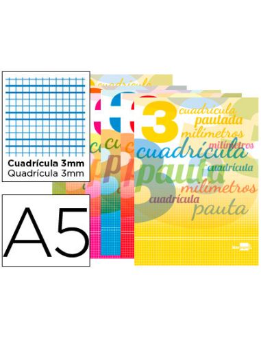 Libreta Liderpapel Pautaguia Tapa Cartoncillo 32 Hojas Din A5 70Gr Cuadriculado Pautado 3 Mm Con Margen