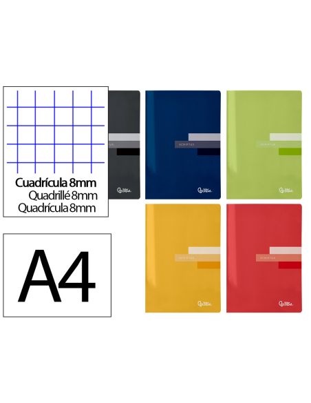 Libreta Liderpapel Scriptus A4 48 Hojas 90Gr Cuadro 8Mm Con Margen