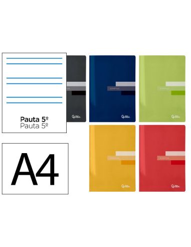 Libreta Liderpapel Scriptus A4 48 Hojas 90Gr Rayado Montessori 5Mm Con Margen Colores Surtidos|Libreriasalesiana