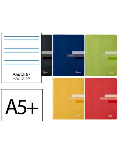 Libreta Liderpapel Scriptus A5+ Plus 48 Hojas 90Gr Rayado Montessori 5Mm Con Margen Colores Surtidos|Libreriasalesiana