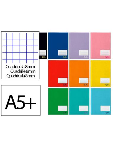 Libreta Liderpapel Smart A5 Plus 32 Hojas 75Gr Cuadro 8Mm Con Margen Colores Surtido|Libreriasalesiana