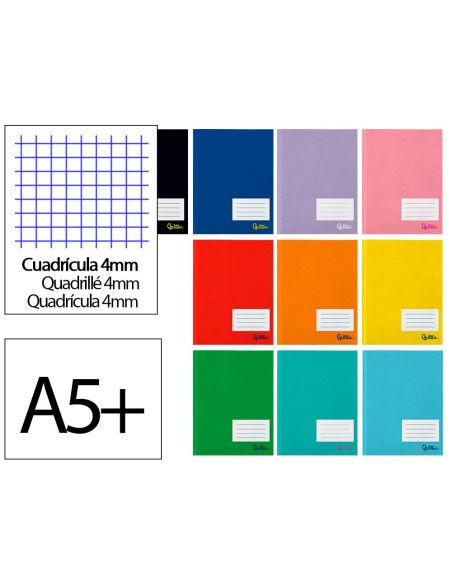 Libreta Liderpapel Smart A5 Plus 48 Hojas 75Gr Cuadro 4Mm Con Margen Colores Surtidos|Libreriasalesiana