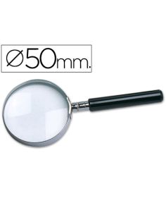 Lupa Q-Connect Cristal Aro Metalico Mango Plastico Negro 50 Mm