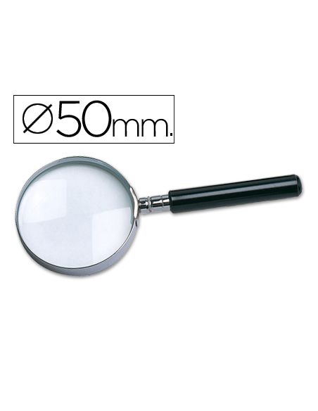 Lupa Q-Connect Cristal Aro Metalico Mango Plastico Negro 50 Mm