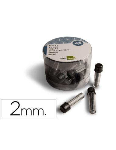 Minas Liderpapel Grafito 2 Mm Para Compas Tubo De 3 Minas
