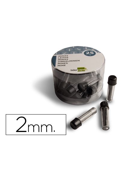 Minas Liderpapel Grafito 2 Mm Para Compas Tubo De 3 Minas