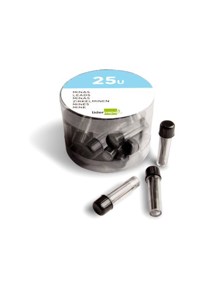 Minas Liderpapel Grafito 2 Mm Para Compas Tubo De 3 Minas