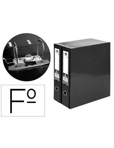 Modulo Liderpapel 2 Archivadores Folio 2 Anillas Mecanismo De Palanca 75Mm Negro|Libreriasalesiana