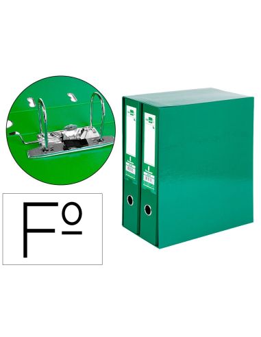 Modulo Liderpapel 2 Archivadores Folio 2 Anillas Mecanismo De Palanca 75Mm Verde|Libreriasalesiana