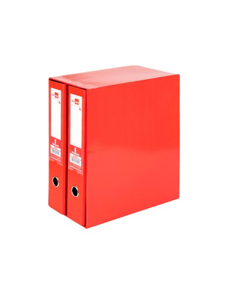 Modulo Liderpapel 2 Archivadores Folio 2 Anillas Mecanismo De Palanca 75Mm Rojo