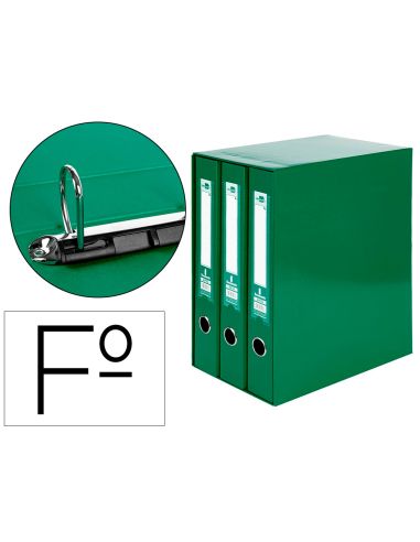 Modulo Liderpapel 3 Archivadores Folio 2 Anillas Mixtas 40Mm Verde