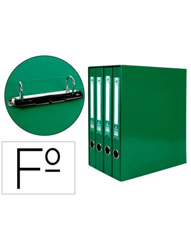 Modulo Liderpapel 4 Archivadores Folio 2 Anillas Mixtas 25Mm Verde