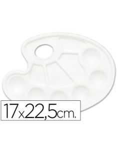 Paleta Plastico Liderpapel Ovalada 10 Huecos Diestros Tamaño 17X22,5Cm