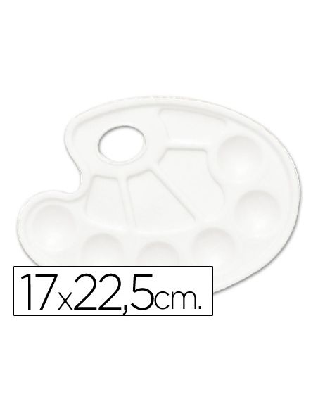 Paleta Plastico Liderpapel Ovalada 10 Huecos Diestros Tamaño 17X22,5Cm