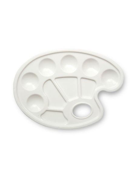 Paleta Plastico Liderpapel Ovalada 10 Huecos Diestros Tamaño 17X22,5Cm