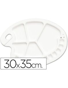 Paleta Plastico Lidercolor Ovalada 17 Huecos Diestros 30X35 Cm