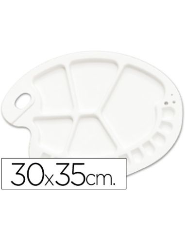 Paleta Plastico Lidercolor Ovalada 17 Huecos Diestros 30X35 Cm