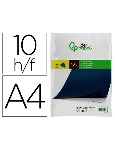 Papel Carbon Liderpapel Azul Din A4 Bolsa De 10 Hojas