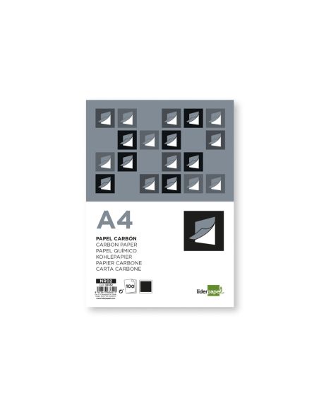 Papel Carbon Liderpapel Film Negro Din A4 Caja De 100 Hojas