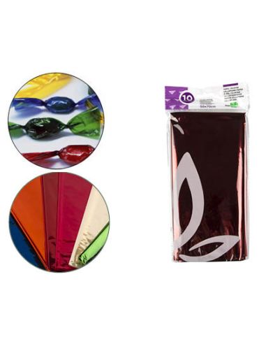 Papel Celofan Liderpapel 50X70 Cm 22G/M2 Bolsa De 10 Hojas Colores Surtidos