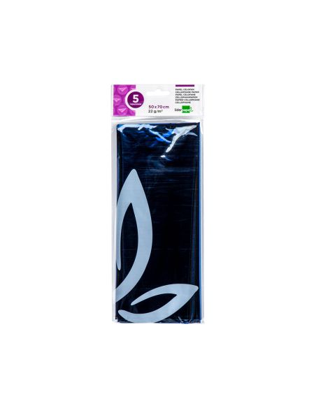 Papel Celofan Liderpapel 50X70 Cm 22G/M2 Bolsa De 5 Hojas Azul