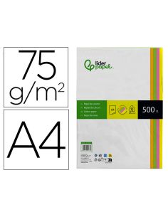 Papel Color Liderpapel Din A4 75 Gr Neon 4 Colores Surtidos Paquete De 500 Hojas