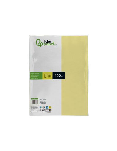 Papel Color Liderpapel A4 80Gr Amarillo Paquete De 100 Hojas