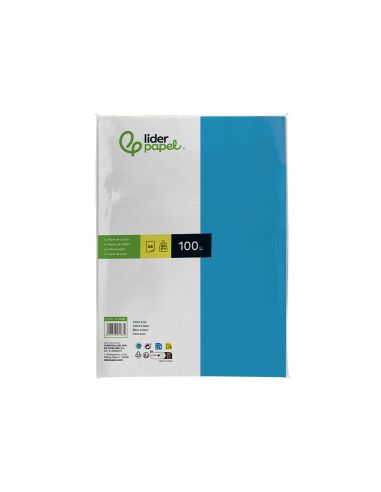 Papel Color Liderpapel A4 80Gr Azul Turquesa Paquete De 100 Hojas