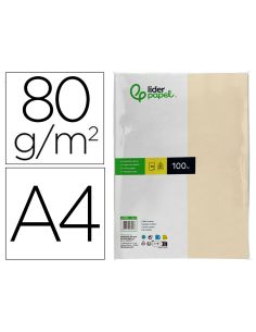 Papel Color Liderpapel A4 80Gr Crema Paquete De 100 Hojas