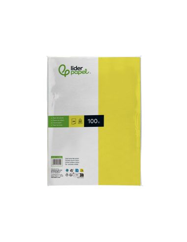 Papel Color Liderpapel A4 80Gr Limon Paquete De 100 Hojas