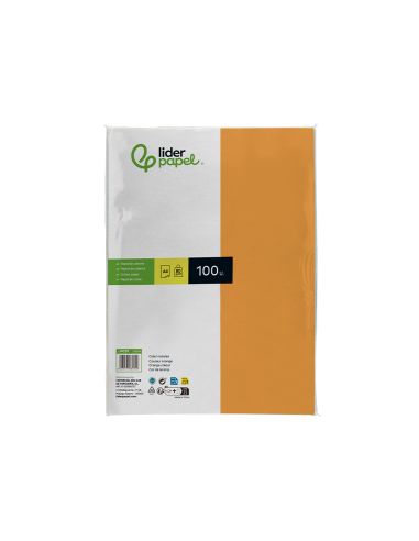 Papel Color Liderpapel A4 80Gr Naranja Paquete De 100 Hojas