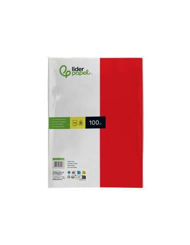 Papel Color Liderpapel A4 80Gr Rojo Paquete De 100 Hojas
