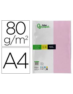Papel Color Liderpapel A4 80Gr Rosa Paquete De 100 Hojas