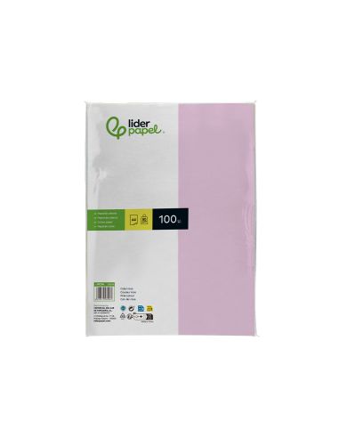 Papel Color Liderpapel A4 80Gr Rosa Paquete De 100 Hojas
