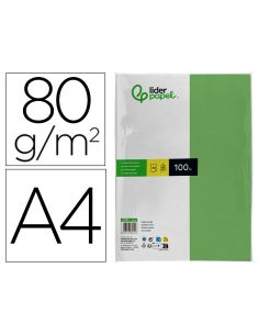 Papel Color Liderpapel A4 80Gr Verde Paquete De 100 Hojas