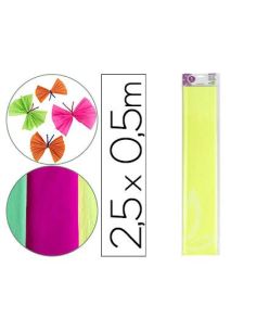 Papel Crespon Liderpapel 50 Cm X 2,5 M 34G/M2 Amarillo Fluorescente