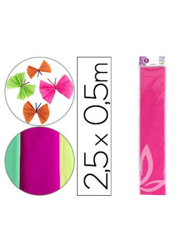 Papel Crespon Liderpapel 50 Cm X 2,5 M 34G/M2 Rosa Fluorescente