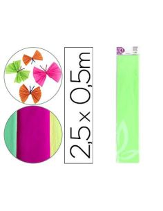 Papel Crespon Liderpapel 50 Cm X 2,5 M 34G/M2 Verde Fluorescente