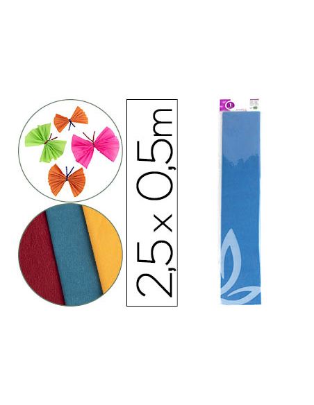 Papel Crespon Liderpapel 50 Cm X 2.5M 34G/M2 Azul