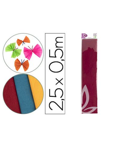 Papel Crespon Liderpapel 50 Cm X 2.5M 34G/M2 Burdeos
