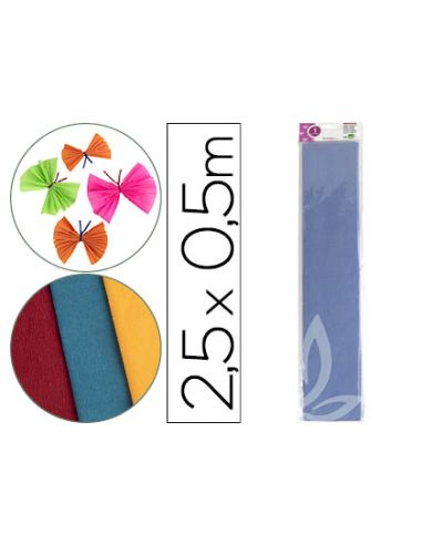 Papel Crespon Liderpapel 50 Cm X 2.5M 34G/M2 Celeste