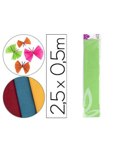 Papel Crespon Liderpapel 50 Cm X 2.5M 34G/M2 Verde Claro